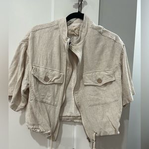 Vici Dolls Cropped Linen Jacket